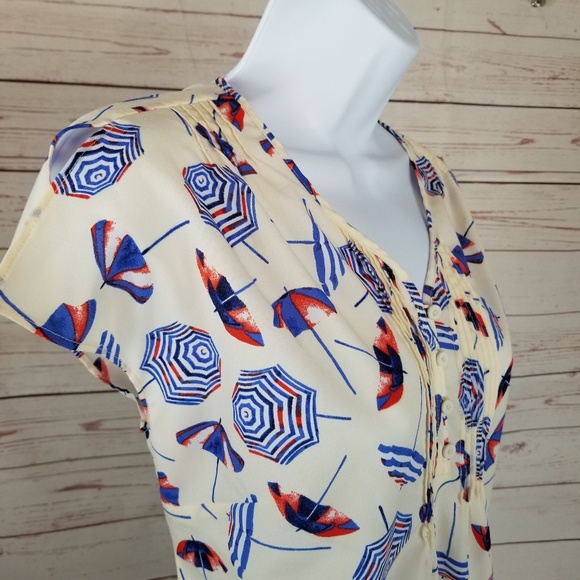 Talbots Women's MP Beach Pin Tuck Split Sleeve - Picture 4 of 7